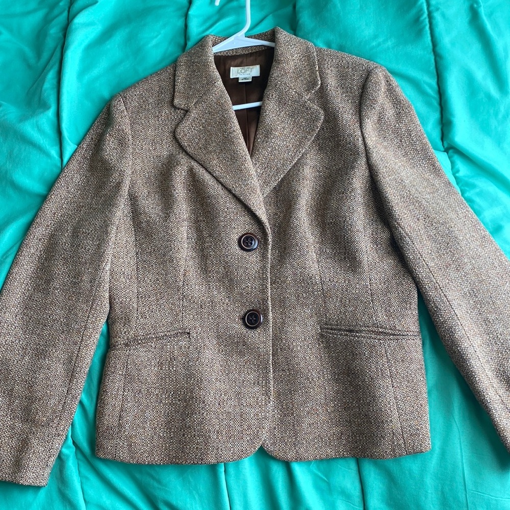 Ann Taylor Brown Wool Blazer